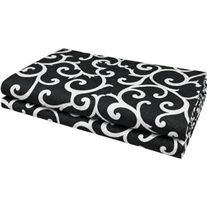 VKZ Copriletto Granfoulard 180 x 280 cm, Telo Copritutto Multiuso per Letto e Divano, Gran Foulard per Divano, Fantasia Barocca Nero