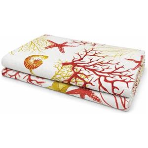 VKZ Copriletto Granfoulard 240 x 280 cm, Telo Copritutto Multiuso per Letto e Divano, Gran Foulard per Divano, Fantasia Marina Azzurra