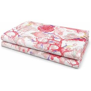 VKZ Copriletto Granfoulard 240 x 280 cm, Telo Copritutto Multiuso per Letto e Divano, Gran Foulard per Divano, Fantasia Coralli Blu e Oro