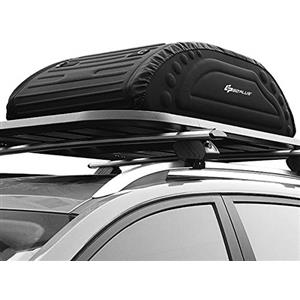 GYMAX Box da Tetto Impermeabile, Portapacchi da Tetto Pieghevole in Schiuma PE con Volume Massimo di 400 L e Carico di 35 kg, Box Portatutto da Tetto Auto Resistente Universale, 115 x 60 x 35 cm