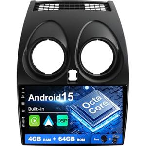 BXLIYER SXAUTO Android 15 IPS Autoradio Per Nissan Qashqai J10 (2006-2015) - 4G+64G - Senza fili Carplay & Android Auto - LED Camera + MIC - DAB Fast-boot Volante 360-CAM AHD DSP Bluetooth - 2 Din 9 Pollici