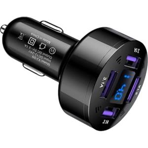 Generico Testa caricatore per auto per telefono, Testa caricatore per telefono per auto USB | Blocco adattatore per telefono cellulare a ricarica rapida con 4 porte,Caricabatteria da auto 12-24V per tablet, fo