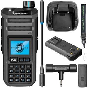 HYS Walkie talkie VHF/UHF 10W Porta di ricarica tipo C Batteria 2500mAh Canale 999 Analizzatore di spettro Radio bidirezionale professionale