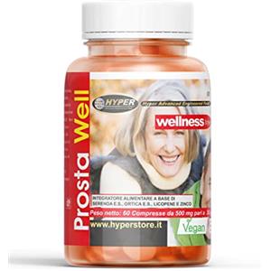 Hyper Integratore Alimentare Prostata Benessere Salute Favorisce la Funzionalità della Prostata e delle Vie Urinarie con Serenoa Repens Saw palmetto Ortica Licopene Rimedio Naturale 60 Compresse