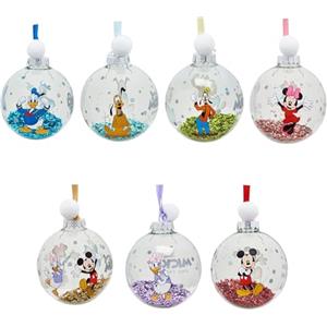 Widdop and Co Disney - Set di 7 palline per albero di Natale, Topolino e Minnie, Paperino e Paperina, Pippo e Plutone, con licenza ufficiale, ornamento natalizio.