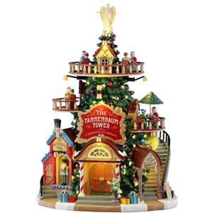 LEMAX Edificio Torre Tannenbaum con luci led The Tannenbaum Tower Christmas Shops H30,5x22x20 cm