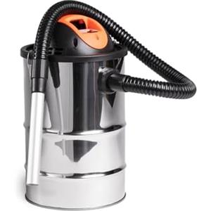 Melchioni Family, CENERELLO, Bidone Aspiracenere in Metallo con Doppio Filtro, Capacità 18 Litri, Nero, Tubo Flessibile 23cm, Cavo 2,3 mt