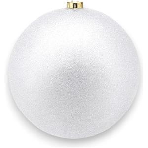 KORAT Palline di Natale Glitter Ø 15 e 20 cm - Colori Oro e Rosso - Decorazioni Natalizie per Albero Interno o Esterno - Palla Natalizia Grande in Plastica Lucente, Elegante e Leggera (Argento, 20 Cm)