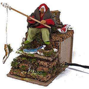 Joy Christmas Pastore per Presepe in Movimento 14 cm x 9 cm Il Pescatore