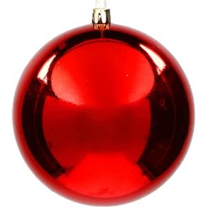 Aurora Store Palla di Natale Gigante Ø 25 cm in Plastica LUCIDA ORO ROSSO Infrangibile Resistente Ai Raggi UV per Esterno Decorazioni Negozio, Vetrina, Luminarie Esterna Sfera Natalizia (Rosso)