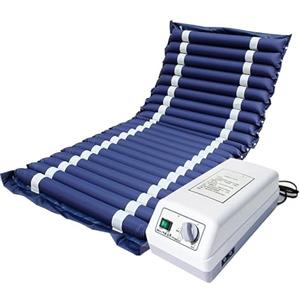 AmphaDeco Materasso Antidecubito con Compressore Silenziato,Materassino Antidecubito A Pressione Alternata,Materasso Antidecubito per Anziani Ad Aria Impermeabile,Navy blue,ordinary