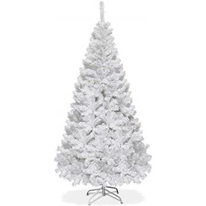 LIFEZEAL Albero di Natale Artificiale 180 cm, Bianco, Innevato, Abete Natalizio Foltissimo, 650 Rami, Christmas Tree, in PVC, Base Pieghevole in Metallo, Realistico, Interno, Esterno, Montaggio Facile