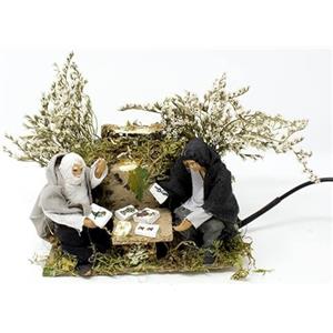 Joy Christmas Pastori per Presepe Giocatori di Carte in Movimento 14X9 cm