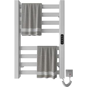 SKYLYZH Portasciugamani Elettrico 450x700mm Scaldasalviette Radiatore da Bagno Elettrico Portasciugamani intelligente Termosifone Asciugabiancheria, riscaldamento in fibra di carbonio, antracite-White Right
