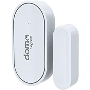 Beghelli - Sensore Porta WiFi Dom-e per Allarme Casa Senza Fili e Intelligente, Antifurto Perimetrale, Controllo Movimento Apertura e Chiusura Porte/Finestre, Accessorio Aggiuntivo, 433Mhz, CR2032