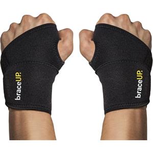 BraceUP Tutore Polso, Polsiera Ortopedica - Polsino Ortopedico Design Leggero Sinistro e Destro per Tunnel Carpale - Fascia di Supporto (2, Nero)