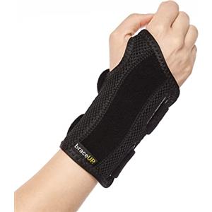 BraceUP Tutore Polso, Fascia Polso Mano Destra e Sinistra - Stecca Polso per Tunnel Carpale, Uso Diurno e Notturno, per Alleviare il Dolore e l'artrite (Mano Destra, L/XL