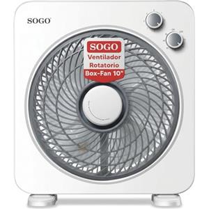 SOGO FanBox SS-21125 Ventilatore da tavolo o da pavimento con 3 velocità, basso rumore, timer fino a 1 ora, 5 pale, e griglia diffusore rotante (33 x 35 cm)