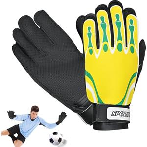 Generic Guanti da portiere per bambini, 1 paio di guanti da calcio da portiere per adulti, traspiranti, per allenamento sportivo, attrezzatura per giocatori di calcio per partite professionali, scuole