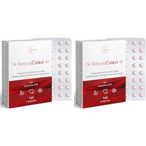 Natural Novi RISO ROSSO FERMENTATO NaturalColest 160 Compresse | oltre 5 MESI di fornitura | Con COENZIMA Q10 | 2,9mg Monacolina | Senza Glutine | Made in Italy (Confezione da 2)