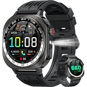 uaue 2026 Smartwatch Uomo, Nuovo 1,43'' Orologio Intelligente Fitness con Chiamate Bluetooth,Militari Smart Watch Tracker 130+ Modalità Sportive per Cardiofrequenzimetro,SpO2, Smart Watch per Android iOS