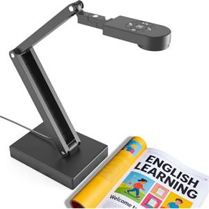 GAWERVAN 12MP Telecamera Documenti, 4K Visualizzatore - Luce LED, Autofocus Dual e Microfono - Pieghevole - Compatibile con Mac/Windows/Chromebook - Ideale per Dimostrazioni e Didattica a Distanza