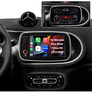 Hexinex Android 15 Autoradio CarPlay Android Auto per Mercedes Benz Smart 453 Fortwo 2014-2020, 8 Pollici Car Radio con Bluetooth FM RDS Comandi al volante