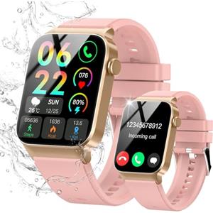 STECEi Smartwatch Uomo Donna, Schermo HD Orologio Smartwatch con Effettua/Risposta Chiamate, 112 Sportive Smart Watch con Contapassi/Sonno/Cardiofrequenzimetro, Impermeabile IP68, Oro Rosa