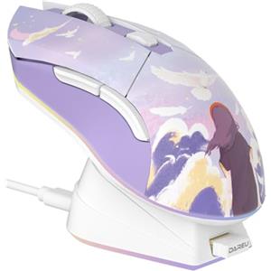 DAREU Gaming Mouse Wireless con base di ricarica ricaricabile RGB, 12K DPI, 6 pulsanti programmabili, sensore ad alta precisione [300 IPS] [1000 Hz] per PC, notebook e Mac