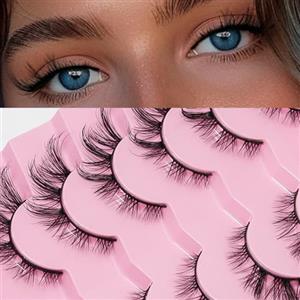 AKARABEAUTYLASHES Ciglia Finte Naturali 7 Paia 3D Ciglia Finte False Eyelashes Visone Artificiale (3D-BN09)