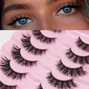AKARABEAUTYLASHES Ciglia Finte Naturali 7 Paia 3D Ciglia Finte False Eyelashes Visone Artificiale (3D-BN10)