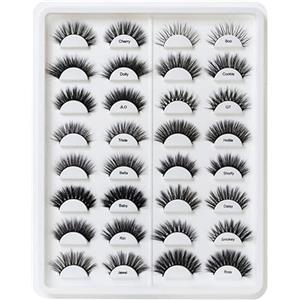 AKARABEAUTYLASHES Ciglia Finte Naturali 16 Paia 3D Ciglia Finte False Eyelashes Visone Artificiale (16pairs-Mix)