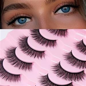 AKARABEAUTYLASHES Ciglia Finte Naturali 7 Paia 3D Ciglia Finte False Eyelashes Visone Artificiale (3D-BN03)