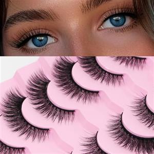 AKARABEAUTYLASHES Ciglia Finte Naturali 7 Paia 3D Ciglia Finte False Eyelashes Visone Artificiale (3D-BN05)