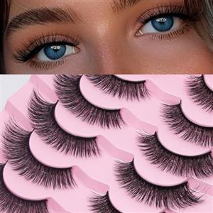 AKARABEAUTYLASHES Ciglia Finte Naturali 7 Paia 3D Ciglia Finte False Eyelashes Visone Artificiale (3D-BN01)