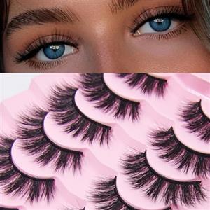 AKARABEAUTYLASHES Ciglia Finte Naturali 7 Paia 3D Ciglia Finte False Eyelashes Visone Artificiale (3D-BN02)
