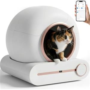 Venkillian Lettiera Gatto Autopulente Intelligente: Grande Capacità 65L con Controllo da App Sicurezza a Doppio Sensore Tecnologia Ionica Antiodore Ideale per Casa Appartamento Famiglie con Più Gatti