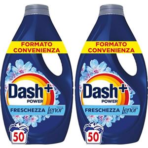 Dash Power Detersivo Liquido Lavatrice, 50 Lavaggi, Freschezza Di Lenor, Risveglio Primaverile, rimuove addirittura gli odori di sudore vecchi di 7 giorni, per una pulizia impeccabile