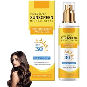 Wowstic Spray minerale per il cuoio capelluto, protezione del cuoio capelluto SPF 30, spray protettivo dai raggi UV, lacca per capelli leggera e non unta per scriminature e aree diradate, protegge