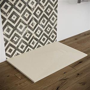 MarinelliGroup Piatto doccia effetto pietra ardesia stone smc (no marmoresina) BEIGE BIANCO NERO 70 80 90 100 120 140 160 180 cm piletta inclusa. Euclide (80x100 cm, Beige)