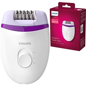 Philips BRE225/00 Satinelle Essential Epilatore Elettrico Compatto, Bianco/Viola