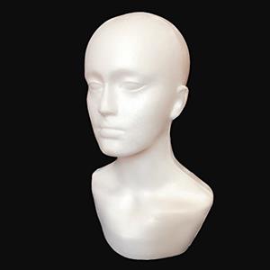 Gemini_mall®, espositore a testa di uomo in polistirolo, testa di manichino per parrucche, cappelli, colore bianco