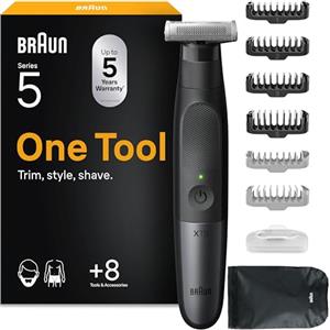 Braun Regolabarba Uomo e Rasoio Elettrico Barba Series X, Xt5200, Nero