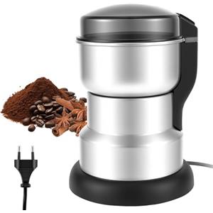 Jokapy Macinacaffè elettrico 300 W macinacaffè One Press con lame in acciaio inox, coperchio trasparente, portatile per chicchi, spezie, erbe