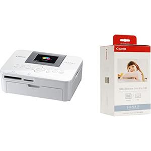 Canon Selphy CP1000 Stampante Fotografica Compatta a Sublimazione, 300x300 dpi, Bianco [Versione EU] & Consommable KP-108 pour imprimante selphy CP