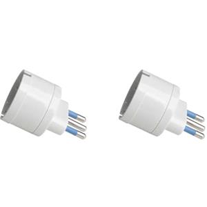 A2ZWORLD Adattatore da Viaggio con Presa Schuko 10A/16A 2P+T a Spina Elettrica 16A 3 pin, Adattatore Bipasso a Attacco Italiana 16A (2 Pezzi, Bianco)
