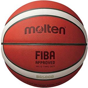 Molten BG5000 BG-Series Pallone da basket in pelle, approvato FIBA, BG5000, taglia 7, 2 tonalità