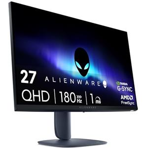 Alienware 27 Monitor Gaming - AW2725DM, QHD (2560x1440), 180Hz, Fast IPS, 1ms, NVIDIA G-SYNC Compatible, AMD FreeSync, 95% DCI-P3, HDR400, DisplayPort, 2 HDMI, 3 USB, 3 Anni di Garanzia