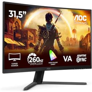 AOC Gaming Monitor C32G42ZE 32 pollici Curvo 1920x1080, FHD, 260Hz, VA Panel, 4ms GtG, (HDMI1x 2.0 DP 1x 1.4) HDR10, FreeSync Premium, Nero