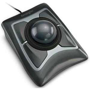 Kensington Mouse Trackball Expert con cavo e Poggiapolsi Integrato, per PC, Mac e Windows, Rotella di Scorrimento, Design Ergonomico Ambidestro, Tracciamento Ottico, Sfera 55 mm, Nero/Grigio (64325)